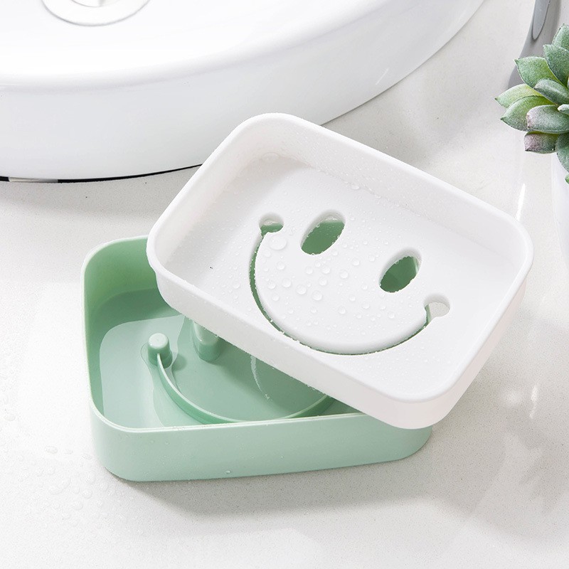 Khay để xà phòng nhựa ABS hình Smile có đế thoát nước KNSTORE