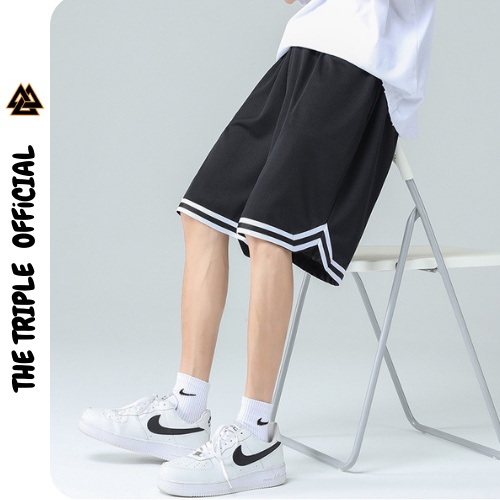 Quần jogger ống rộng THE TRIPLE unisex dây rút bo chun TT23Q nam nữ oversize