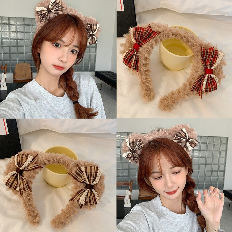 Băng Đô Tai Gấu Bông Phong Cách Lolita Đáng Yêu Dành Cho Nữ
