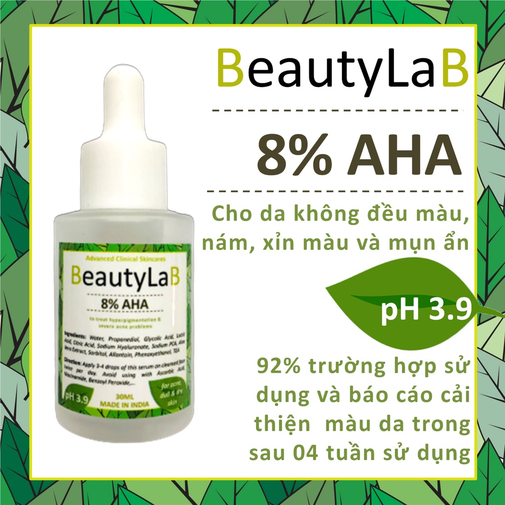 Tinh chất siêu cấp ẩm tẩy tế bào chết giúp da tươi trẻ giảm mụn AHA 8% dupe Paula