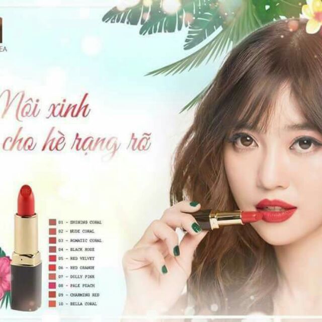 Son lua  mỹ phẩm nhập khẩu Hàn Quốc _ Tặng kèm tuýp son  Lipbalm cảm biến màu siêu thông minh trị giá 128k