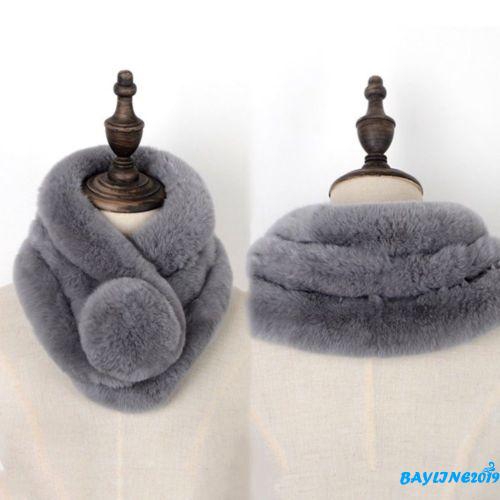 Khăn quàng cổ phối lông thỏ giữ ấm thời trang