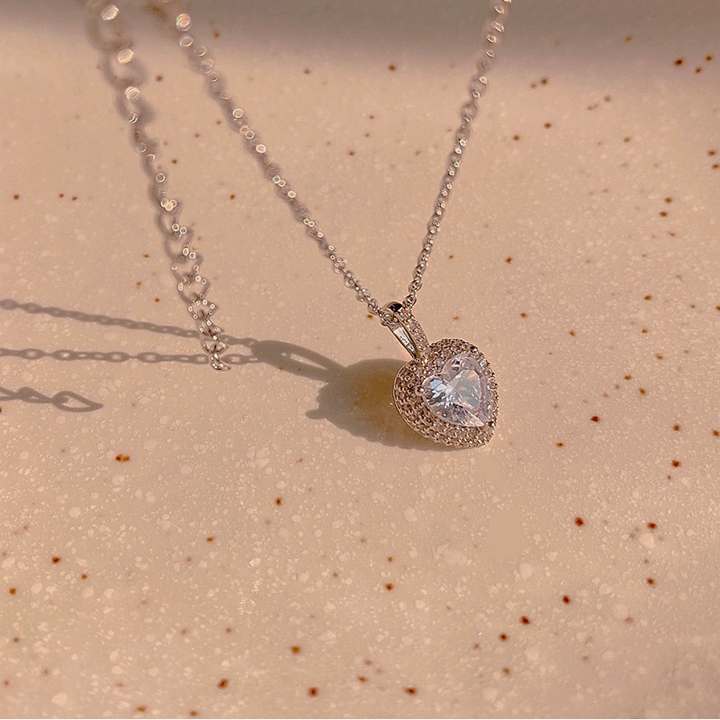 Vòng cổ khảm Zircon thời trang nữ hình trái tim
