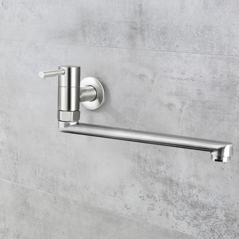 Vòi Nước Xoay 180 Độ Bằng Thép Không Gỉ Cho Bồn Rửa Chén