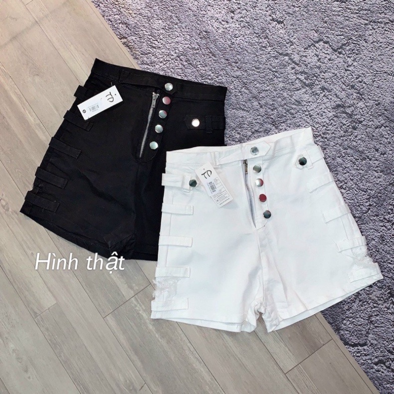 Quần shorts kaki lưng cao nút kiểu siêu hot - B5U