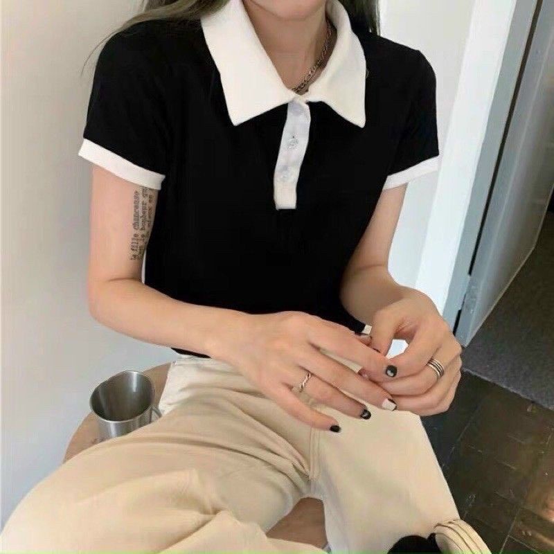 ÁO CROPTOP POLO PHỐI CỔ CHẤT Bozip