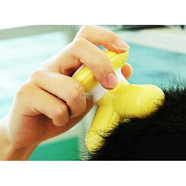 Máy massage cầm tay mini rung 3 chân MIMO dùng pin hoặc cáp sạc, máy mát xa toàn thân lưng cổ vai gáy tiện dụng
