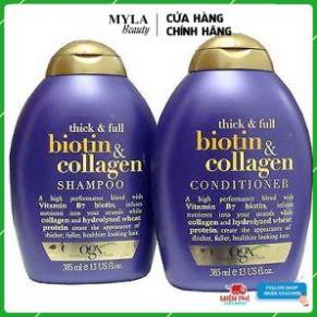 Cặp dầu gội xả Biotin & Collagen OGX - Làm dày và kích thích mọc tóc, cho mái tóc chắc khỏe - 385ml