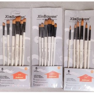 BỘ 6 CỌ CÁN GỖ SƠN DẦU, SƠN ACRYLIC, MÀU NƯỚC, VẼ TRANH CAO CẤP