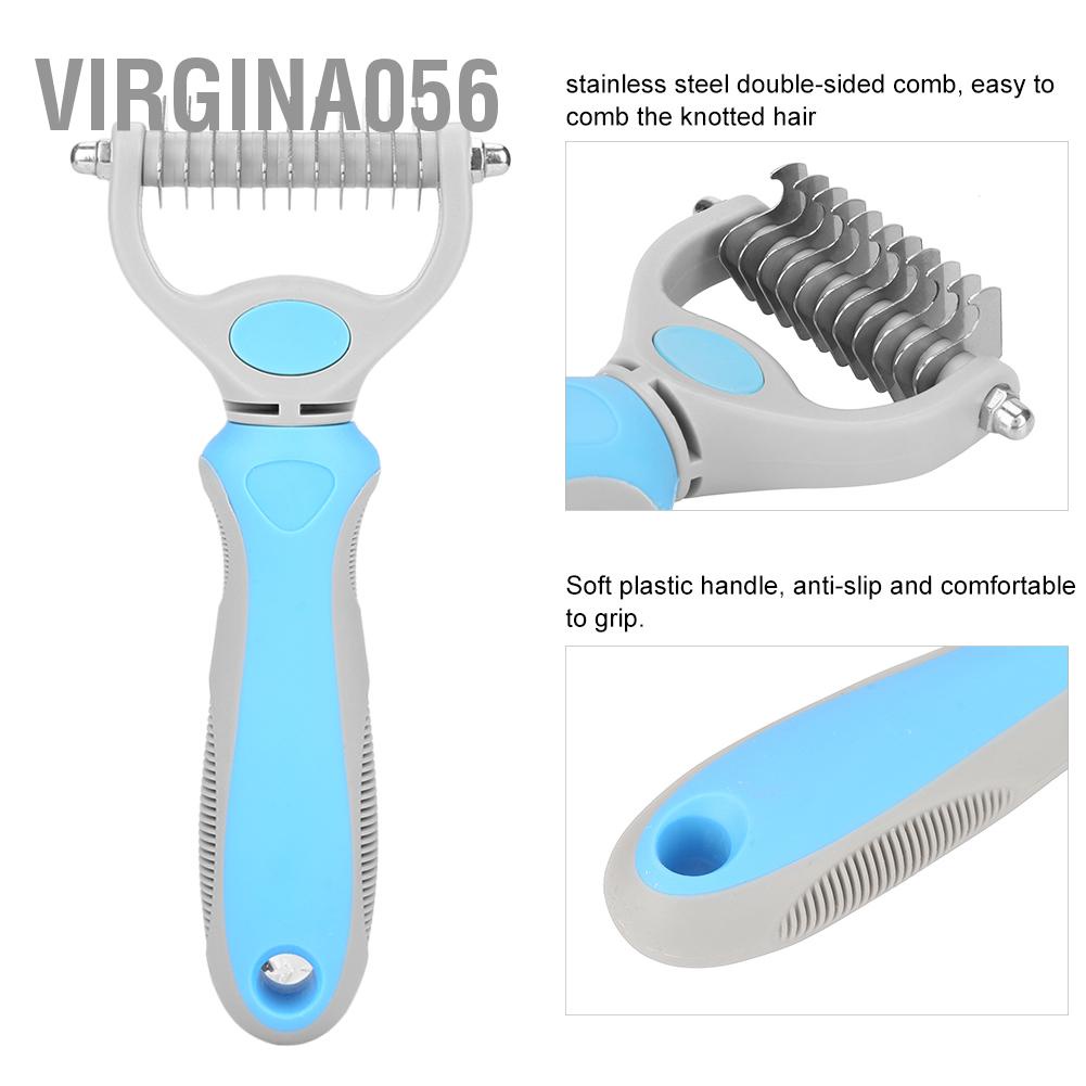 Lược chải lông hai mặt bằng thép không gỉ cho thú cưng tiện dụng