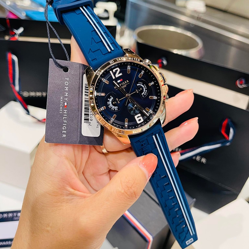 ĐỒNG HỒ NAM TOMMY HILFIGER BLUE SILICONE STRAP BLUE DIAL