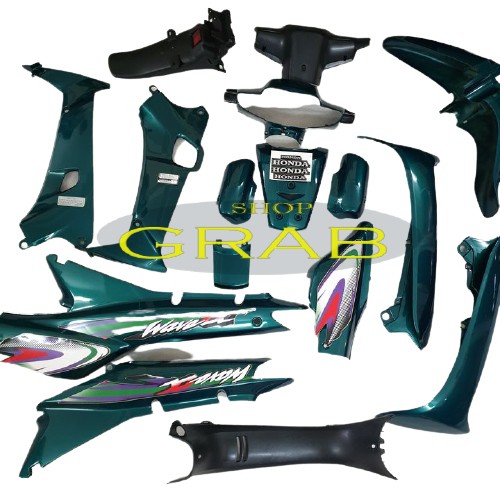 Bộ dàn áo C100 xe Wave Thái - Wave ZX, WAVE alpha - wave 110 đời 2002-2006 màu Xanh Rêu