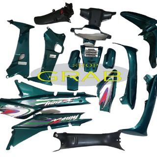 Bộ dàn áo xe Wave Thái - Wave ZX, WAVE alpha - wave 110 đời 2002-2006 màu Xanh Rêu Loại 2 Bóng Phanh cơ