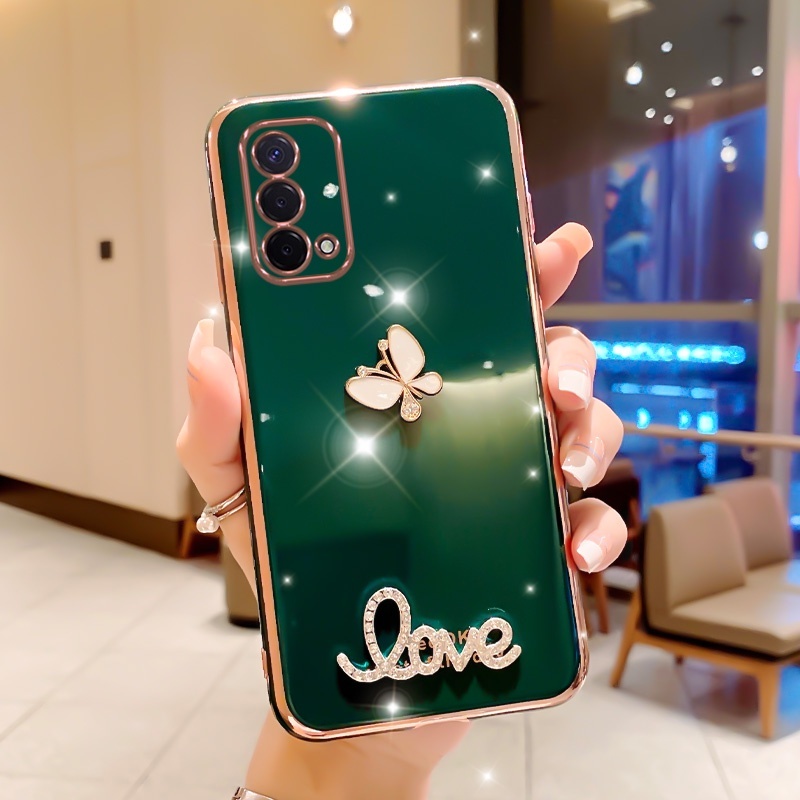 Ốp Điện Thoại Mềm Mạ Hình Bướm Sang Trọng Cho Realme 8i 9i 9 Pro Plus C35 7 5 6 Pro