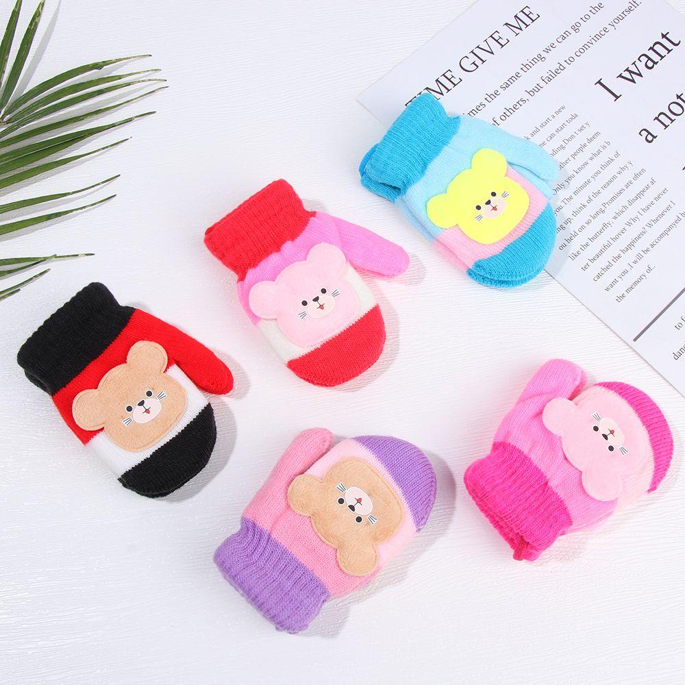 Găng Tay Len Phối Dây Thừng Xinh Xắn Cho Bé 0-3 Tuổi