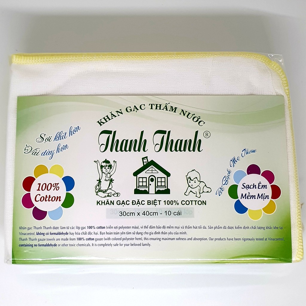 Khăn gạc Đặc Biệt Thanh Thanh Trung 10 cái 30x40cm