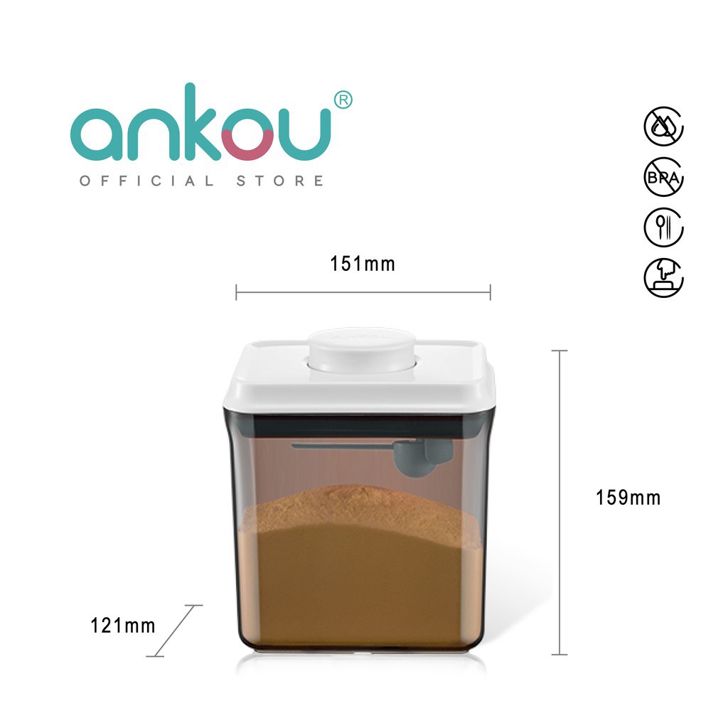 ANKOU (Hàng Mới Về) Hộp Đựng Sữa Bột Hình Chữ Nhật 1700ml Tiện Dụng | BigBuy360 - bigbuy360.vn