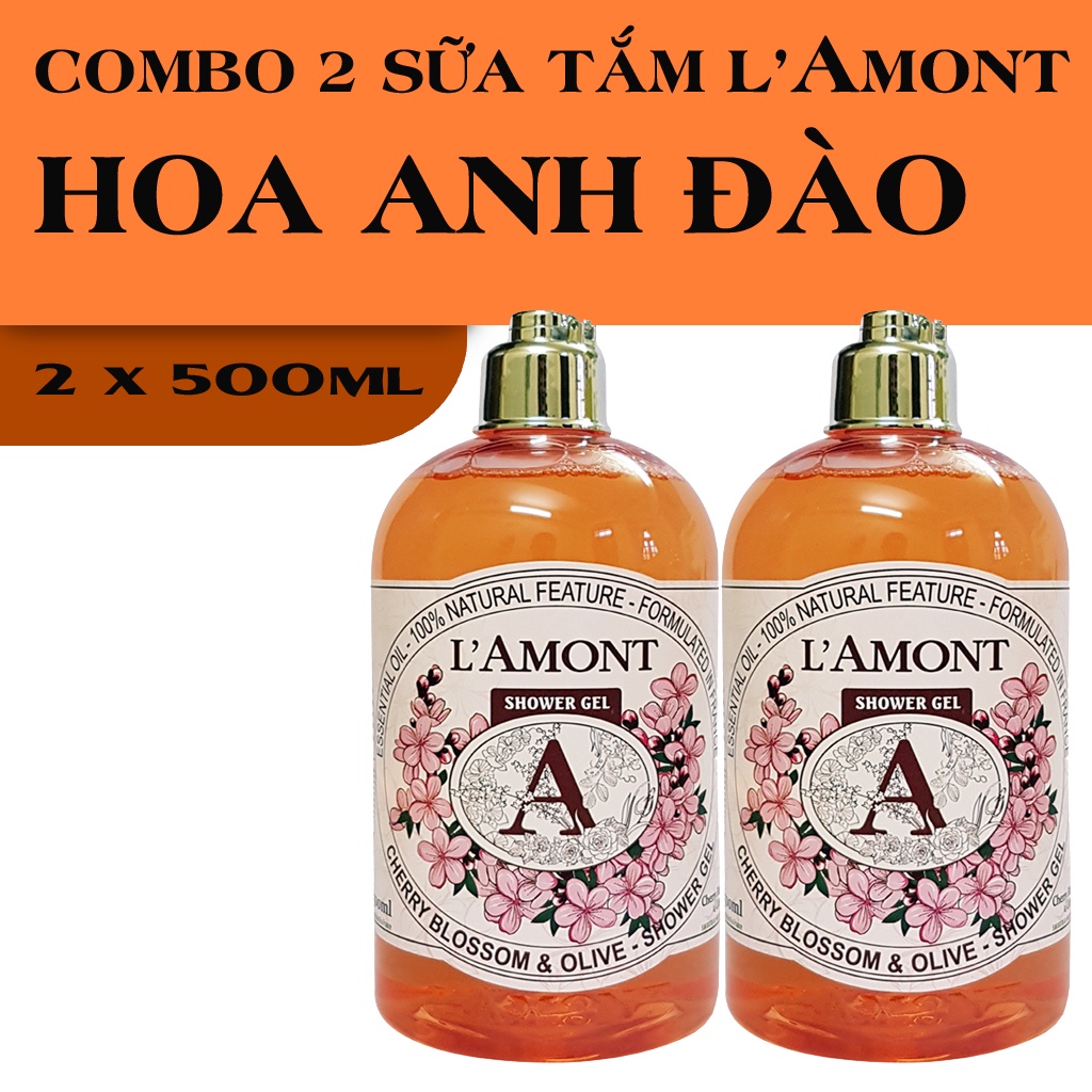 Combo 2 Sữa Tắm LAmont En Provence Hoa Anh Đào 500ml/chai