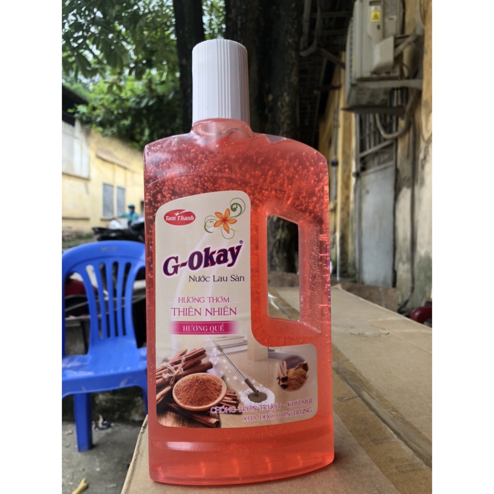 Nước Lau Sàn G-OKAY, Hương QUẾ 1000ml, Hương Thiên Nhiên, Xua Đuổi Muỗi, An Toàn Cho Gia Đình