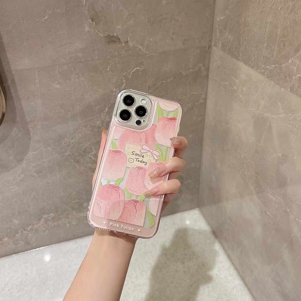 Ốp Điện Thoại TPU Hình Hoa Tulip Cho iPhone 13 Pro Max 11 Pro Max 12 Mini X XR XS Max SE 2020 2022 6 6S 7 8 Plus