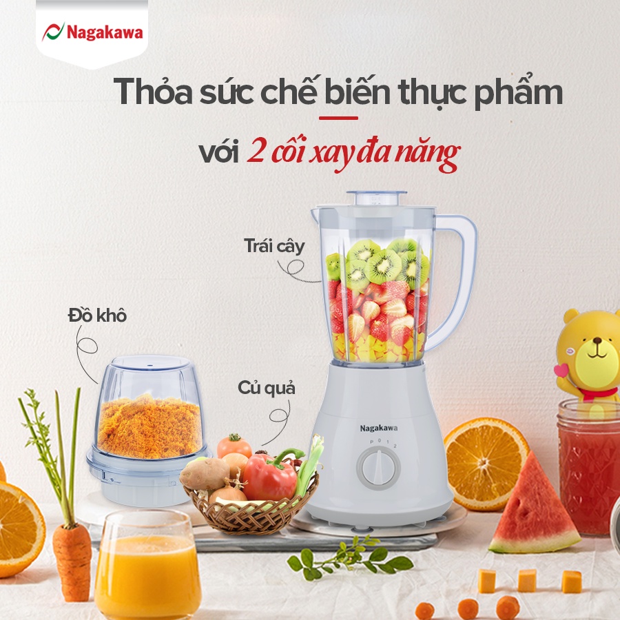 Máy Xay Sinh Tố Nagakawa NAG0809 (400W - 1.25 Lít) - Hàng Chính Hãng
