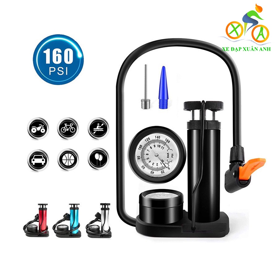 Bơm Xe Đạp Xe Máy Bằng Chân 1 Ống
