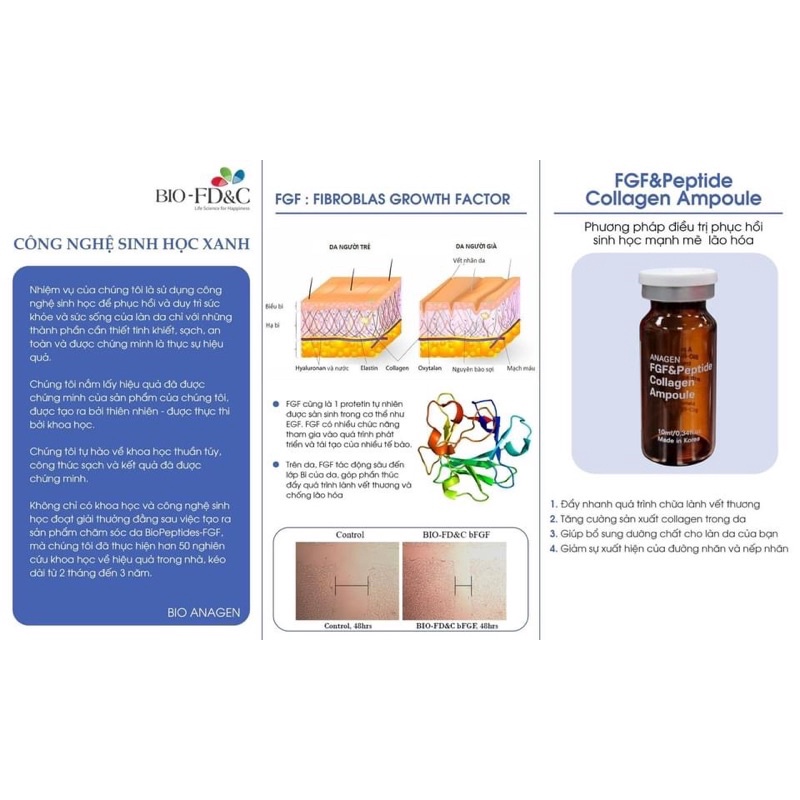 Tinh Chất FGF & Peptide Collagen Thu Nhỏ Lcl - Căng Bóng - Chống Lão Hoá 10ml