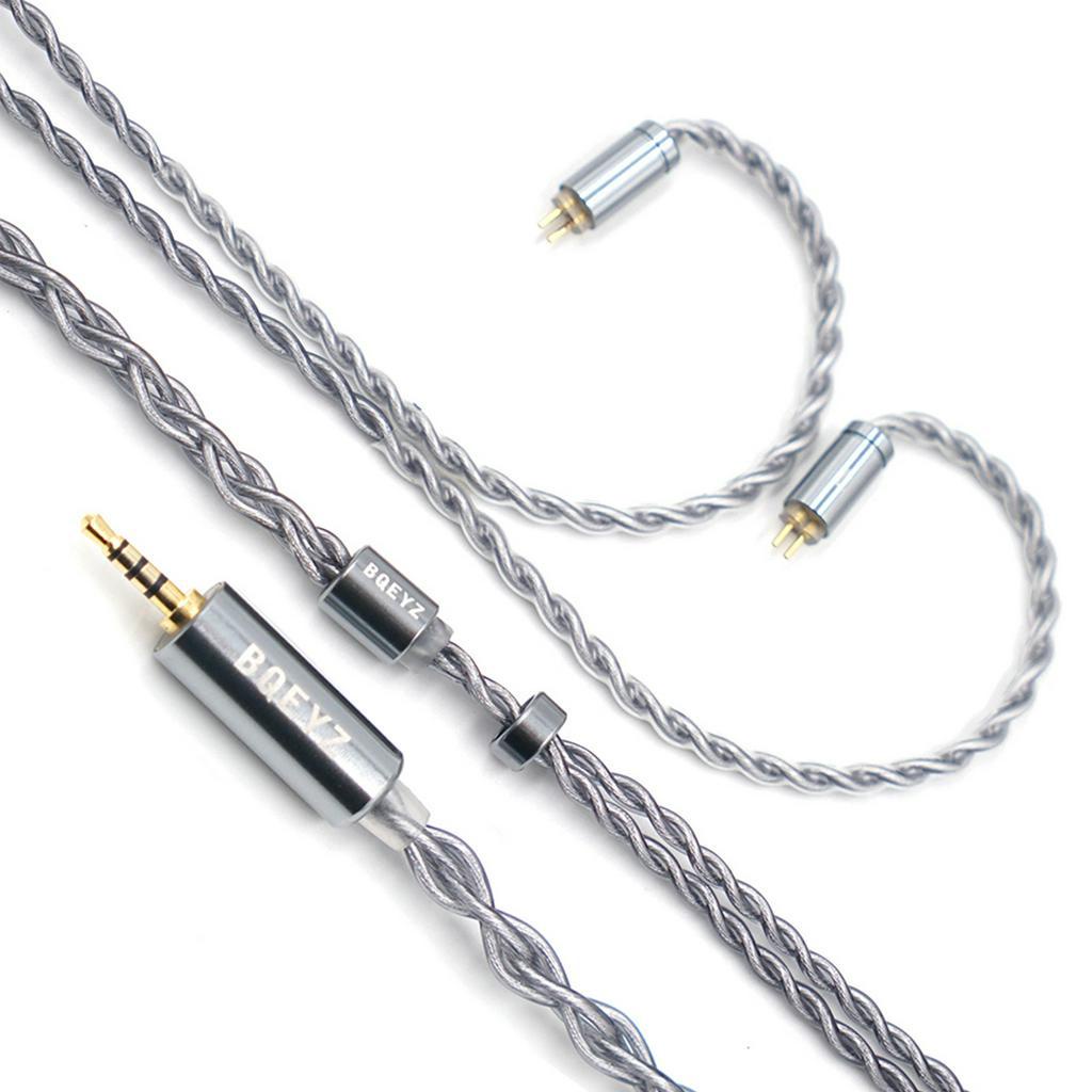 FAAEAL BQEYZ Winter Upgraded Cable Rime 4 Strands Single Crystal Copper Plated Silver Hybrid Earphone 0.78mm 2Pin Detachable Wire 2.5mm/3.5mm/4.4mm Plug