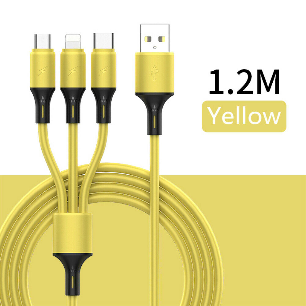 Dây Cáp Sạc 3 Trong 1 Tiện Lợi Dành Cho for  Iphone Samsung Xiaomi