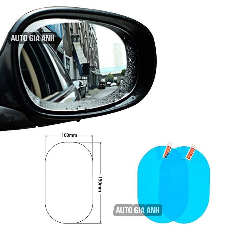 Miếng dán chống mờ kính gương chiếu hậu xe hơi xe ô tô kháng nước chống mờ kính tặng kèm phụ kiện dán khi mua bộ 4 miếng