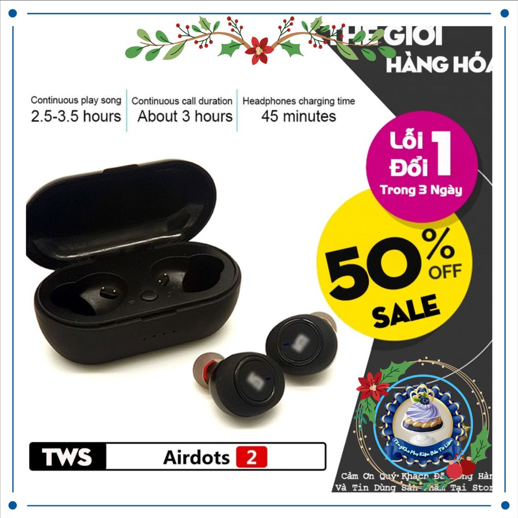📌(AirDots Redmi 2)📌 - Tai Nghe, Nhét Tai Bluetooth Công Nghệ 5.0 Kèm Đốc Sạc ,Cảm Biến Tự Động Kết Nối