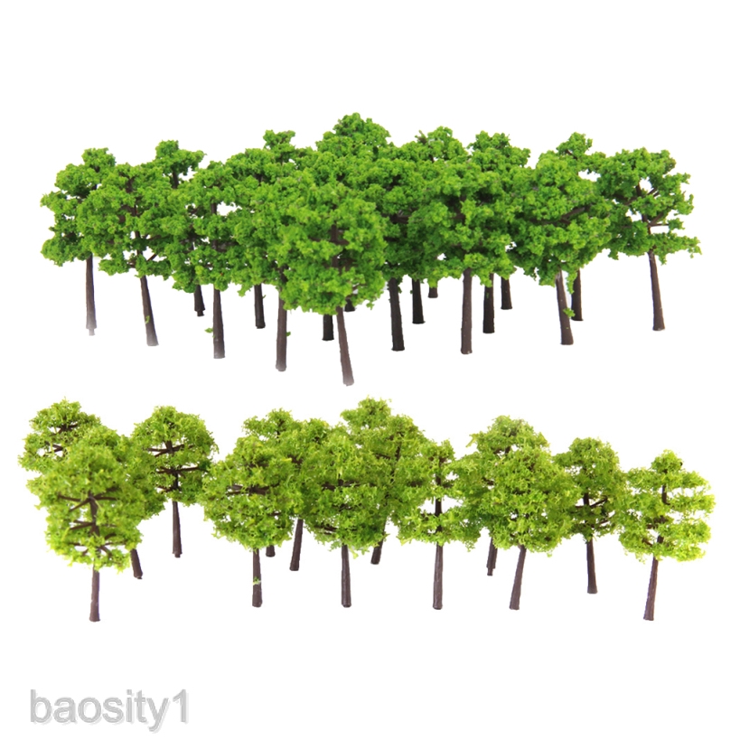 Set 80 mô hình cây xanh 1 / 250 dùng để trang trí tiểu cảnh