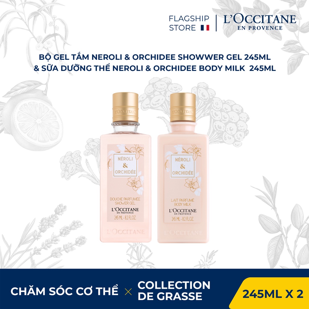 [Mã COSLOC1 giảm 10% đơn 400K] Combo gel tắm và sữa dưỡng thể Neroli &amp; Orchidee L'occiatne