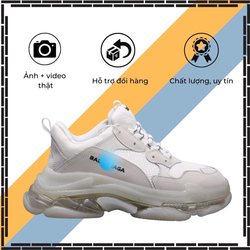 Giày Balen Đế Khí TRIPS Trắng Đục Thể Thao Nam Nữ Độn Đế Siêu Êm Phong Cách