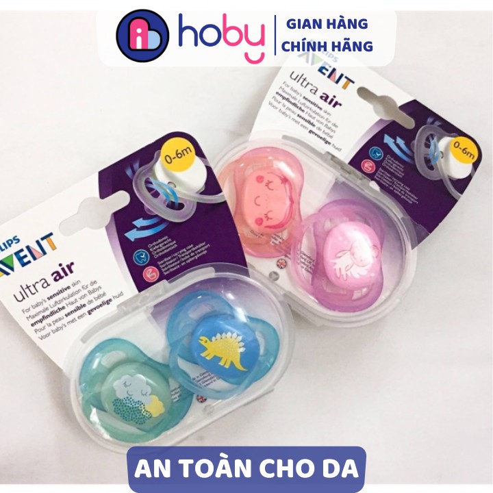 Ty ngậm chống vẩu, hô 𝗣𝗵𝗶𝗹𝗶𝗽𝘀 𝗔𝘃𝗲𝗻𝘁 cho bé - Ty ngậm 𝗔𝘃𝗲𝗻𝘁 Siêu Mềm - Thông khí ( Avent Ultra Air )