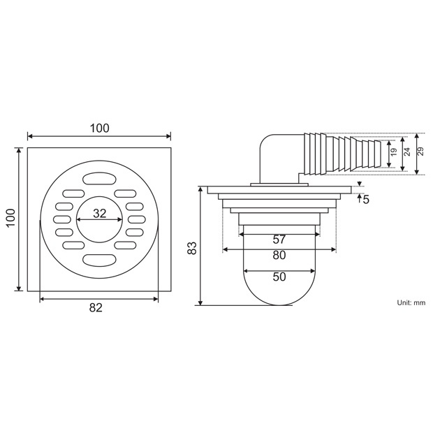 Phễu thoát sàn máy giặt chuyên dụng ZT607-2U Double