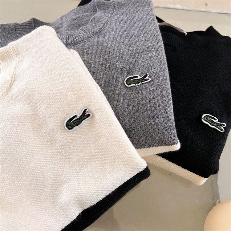 Áo Sweater Chui Đầu Kẻ Sọc Thêu Họa Tiết Phong Cách Hàn Quốc Mới Cho Bé