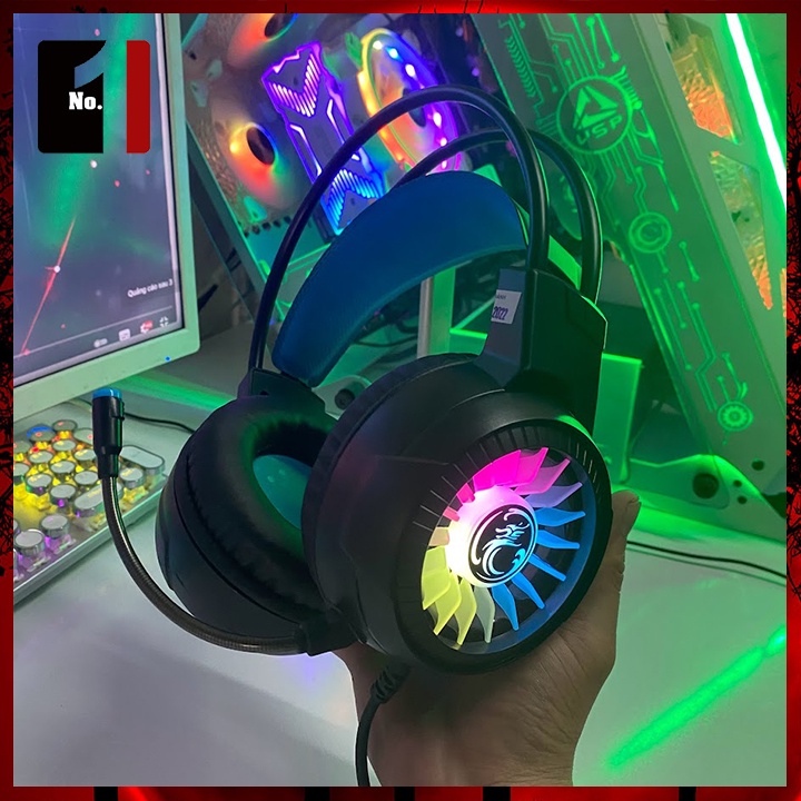 Tai Nghe Máy Tính Chụp Tai Có Mic IMICE HD-490 Led Rgb Tai Nghe Headphone Vi Tính Laptop Pc Có Dây