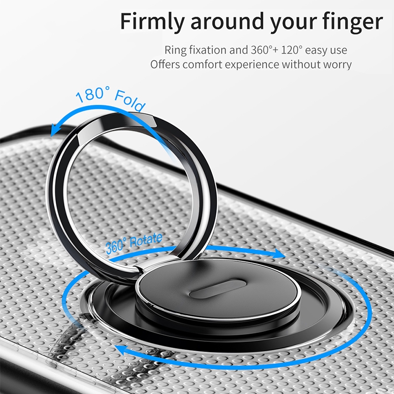 Baseus Dot bracket Case iPhone X XS MAX XR Magnetic Metal Finger Ring holder cover case for iPhone