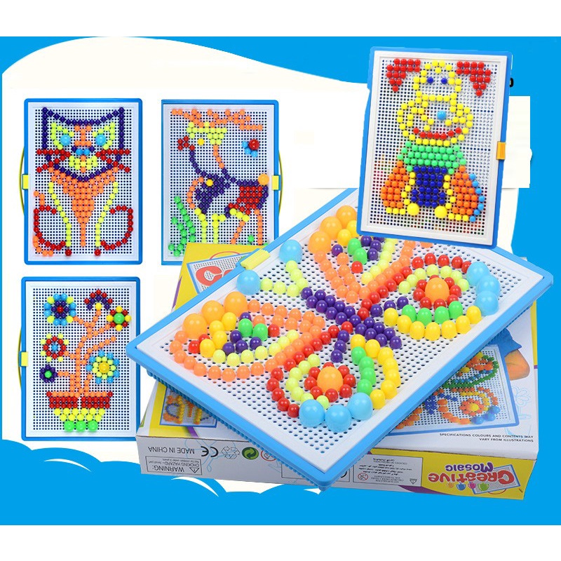 Đồ chơi lắp ráp xếp hình sáng tạo cho bé 296 chi tiết hình nấm