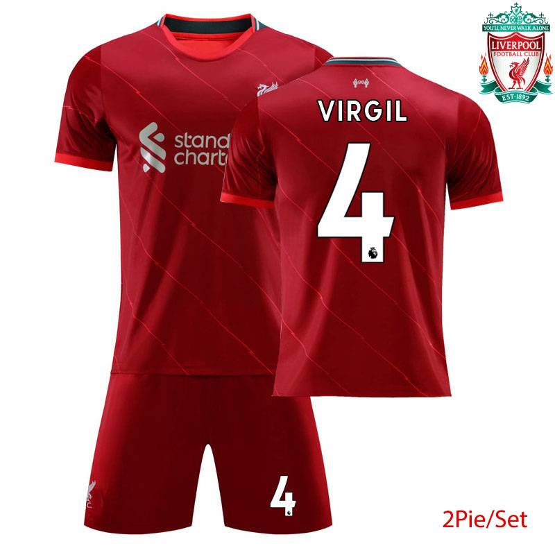 Yb2 2Pie / Bộ 2021 / 2022 Liverpool F.C. Bộ Quần Áo Bóng Đá Đội Tuyển Salah Mane Firmino Virgil Cao Cấp
