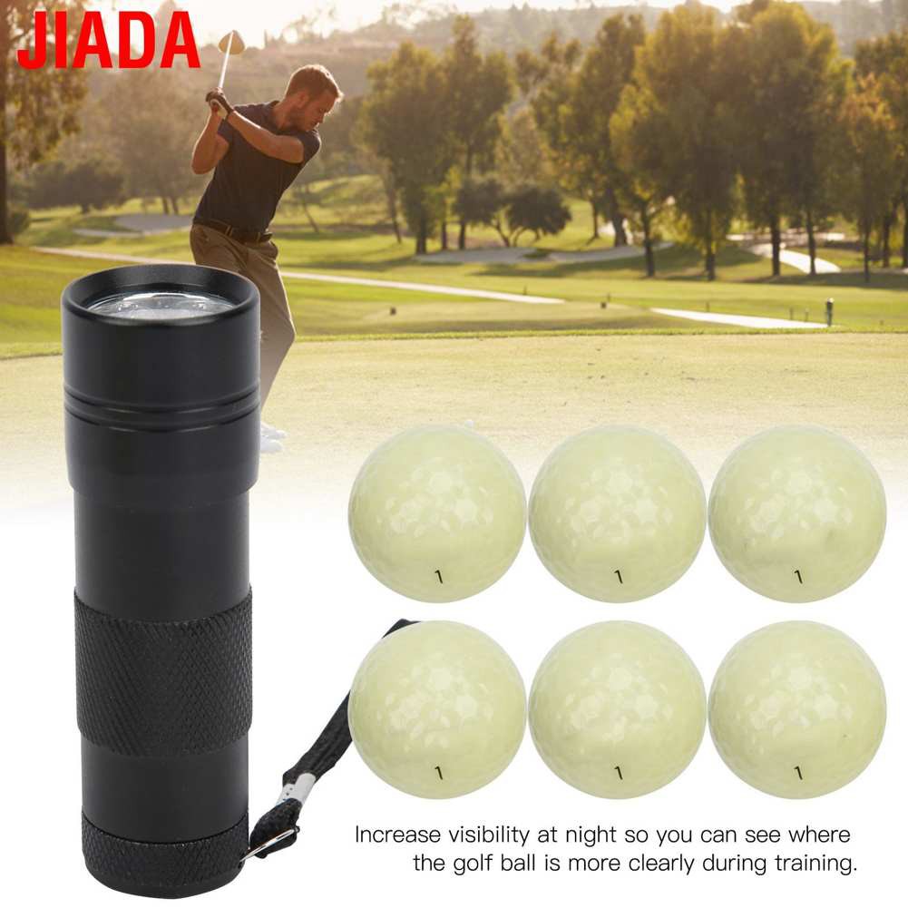 Set 6 Quả Bóng Golf Dạ Quang Dùng Để Luyện Tập Ban Đêm