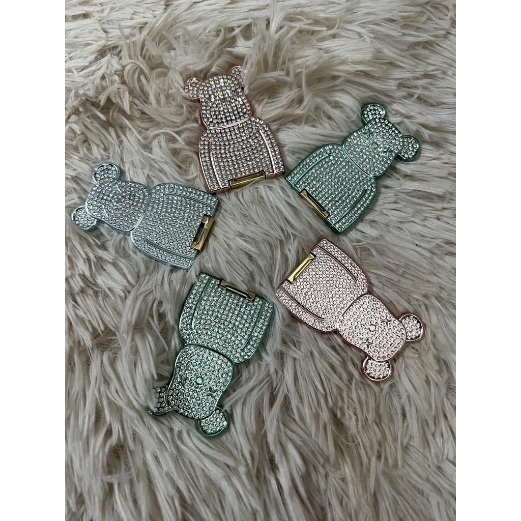 Dán Ring Iring giá đỡ Điện Thoại In Hình GẤU ĐÍNH ĐÁ LẤP LÁNH Mới