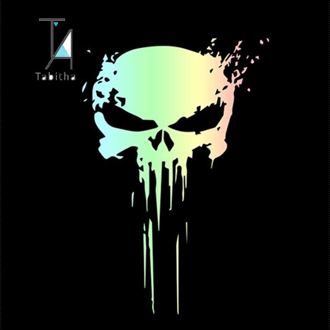 Miếng Dán Trang Trí Xe Hơi Họa Tiết Đầu Lâu Phản Quang Chống Thấm Nước Thời Trang