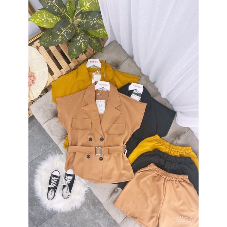 Sét Vest Thiết Kế Kèm Đai