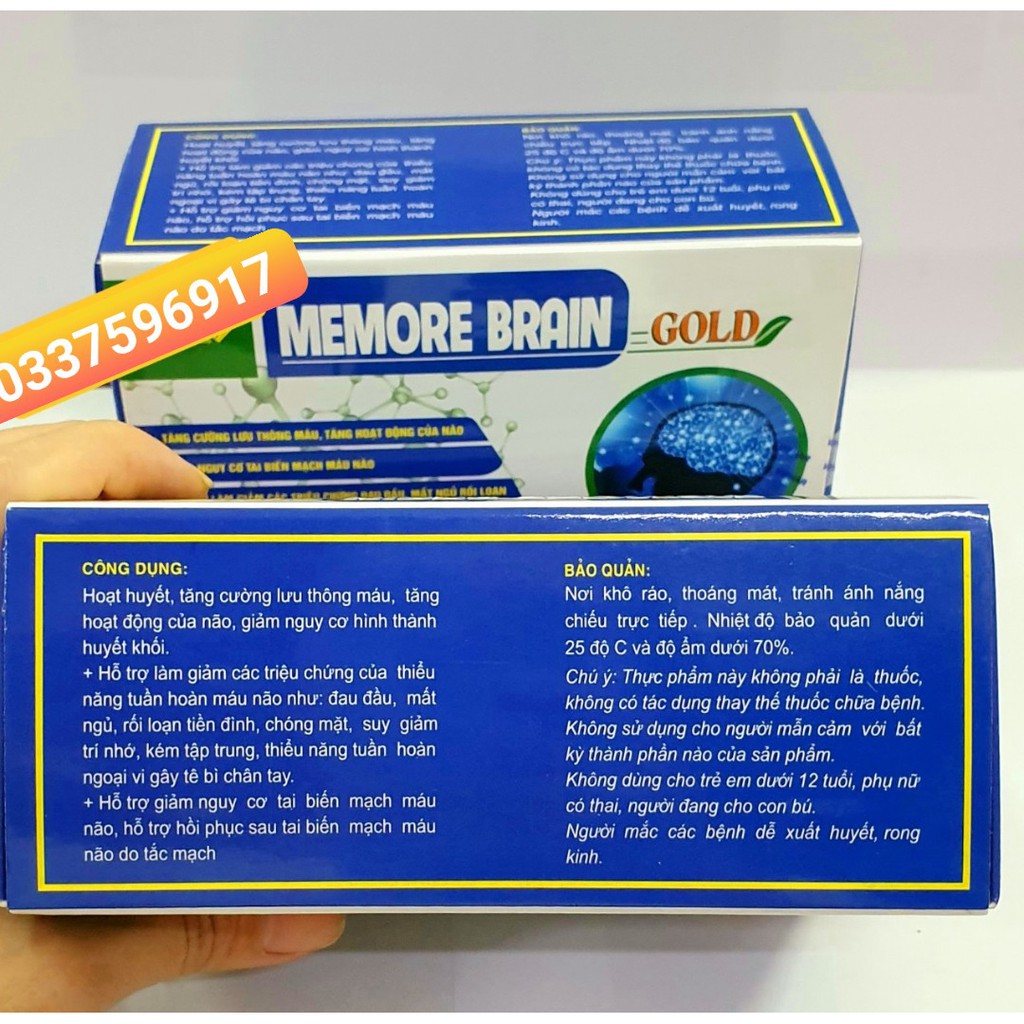 MEMORE BRAIN GOLD - BỔ NÃO - TĂNG CƯỜNG LƯU THÔNG MÁU LÊN NÃO