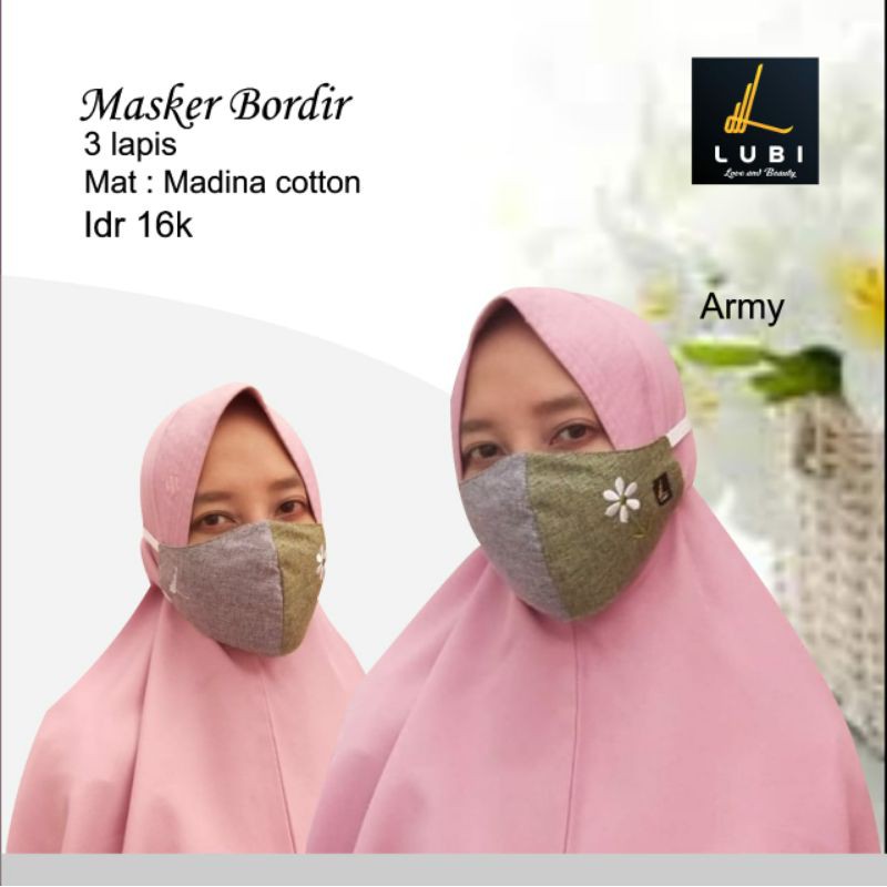 Mặt nạ khăn trùm đầu vải hijab 3 lớp lubi