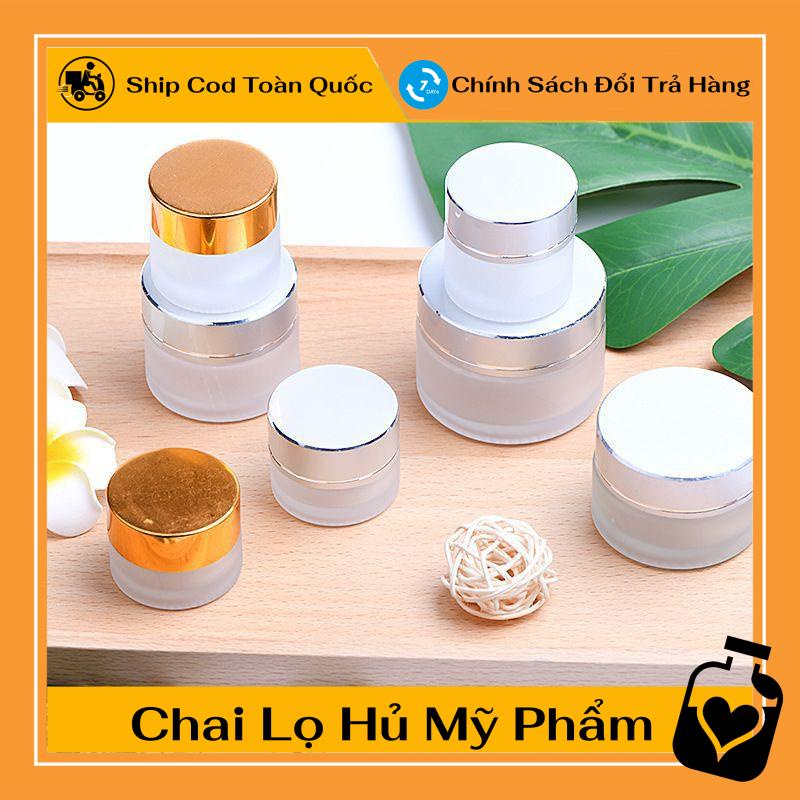 Hủ Đựng Kem ❤ TOP GIÁ RẺ ❤ Hũ đựng kem thủy tinh bạc 5g/10g/15g/20g chiết mỹ phẩm , phụ kiện du lịch