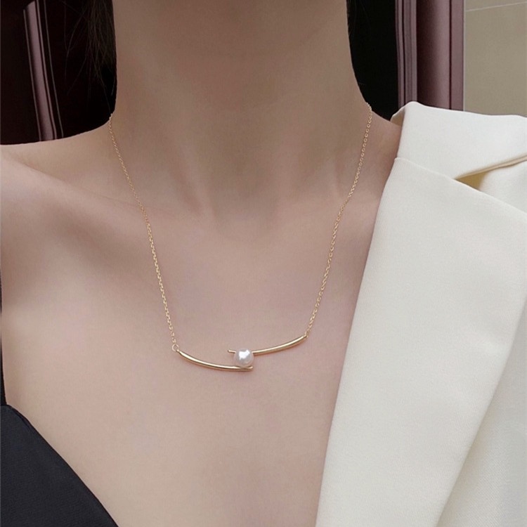 【JIHE】Choker Vòng cổ ngọc trai phong cách Hàn Quốc đơn giản hợp thời trang