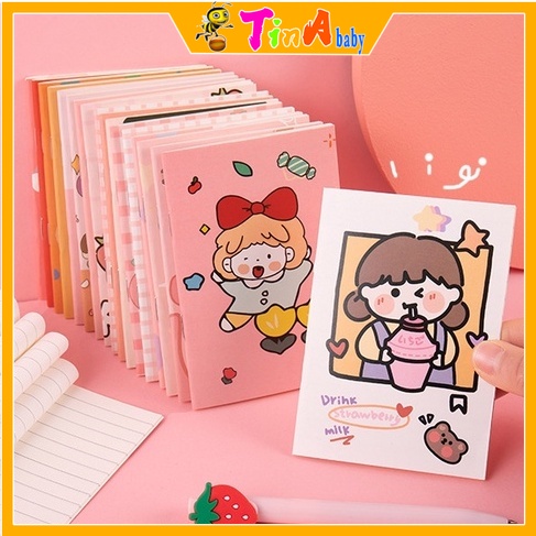 Sổ tay mini 32 trang có dòng kẻ bỏ túi tiện lợi, sổ cute E733